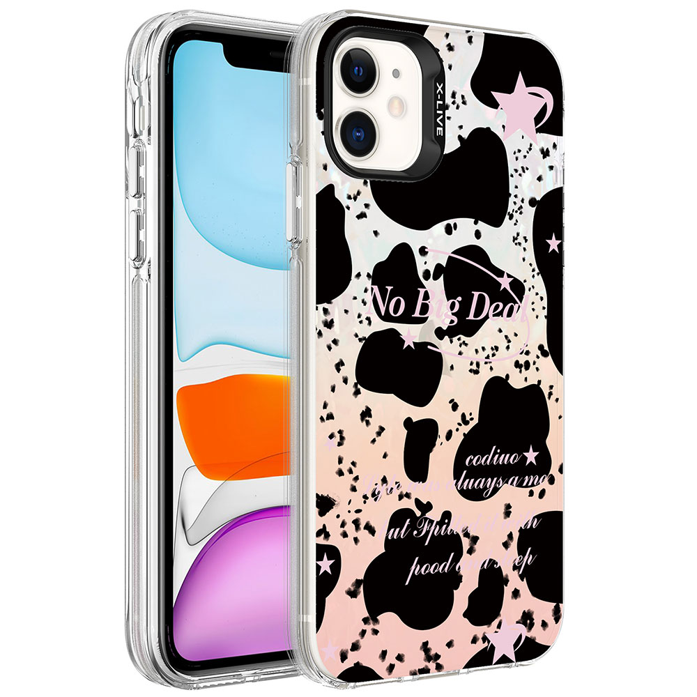 iPhone Uyumlu 11 Kılıf Mermer Desenli Zore Marbello Kapak-Siyah-beyaz