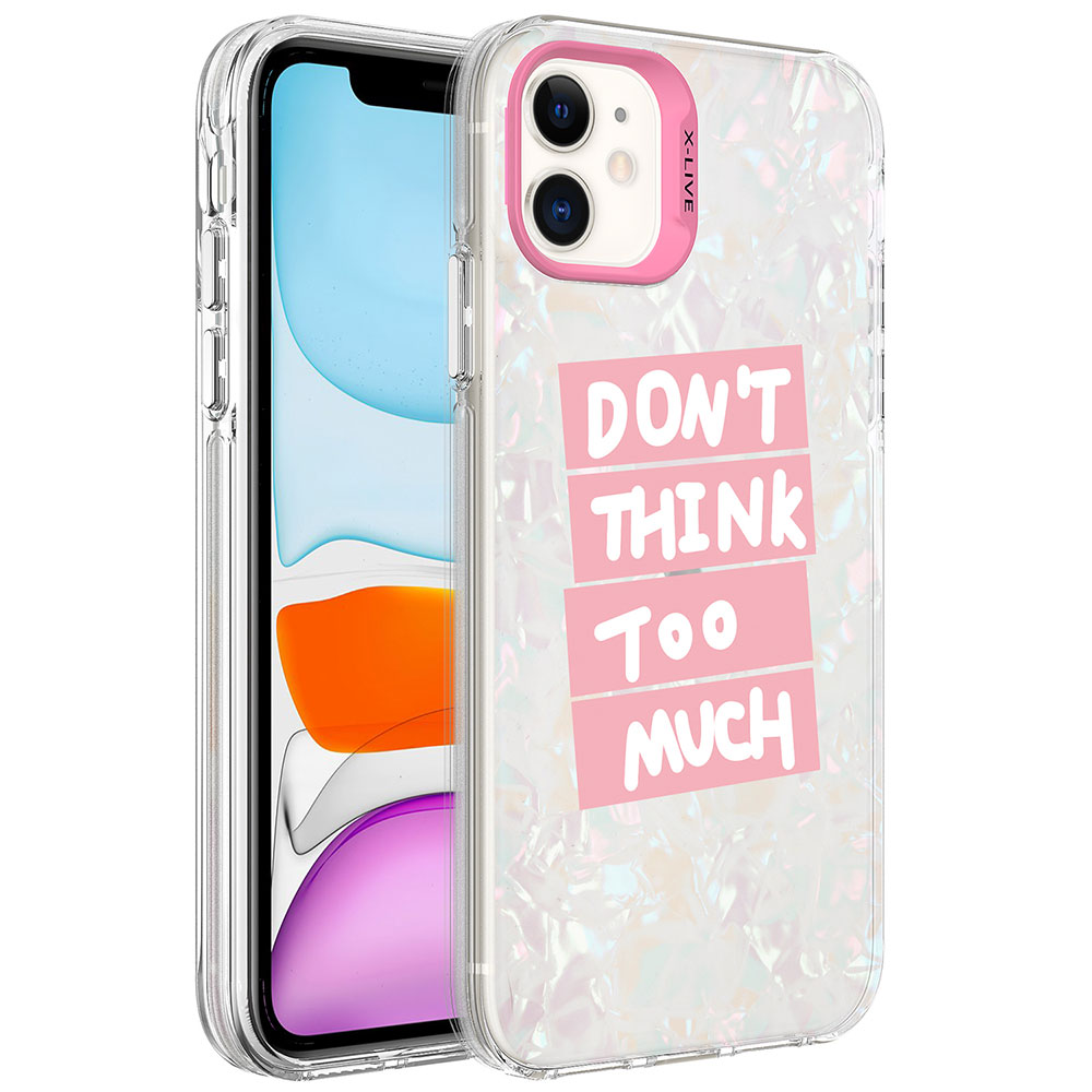 iPhone Uyumlu 12 Kılıf Mermer Desenli Zore Marbello Kapak-Pembe
