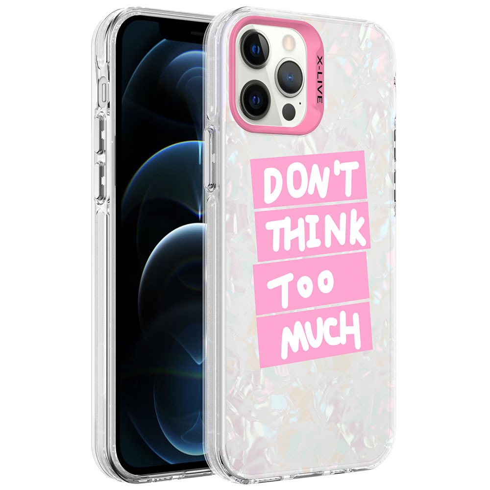 iPhone Uyumlu 12 Pro Max Kılıf Mermer Desenli Zore Marbello Kapak-Pembe