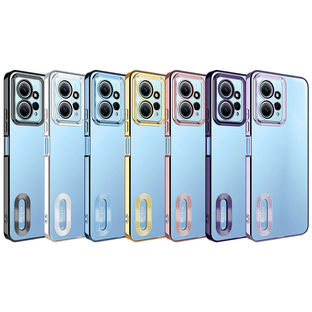 Xiaomi Uyumlu  Redmi Note 12 4G Kılıf Kamera Korumalı Logo Gösteren Zore Omega Kapak