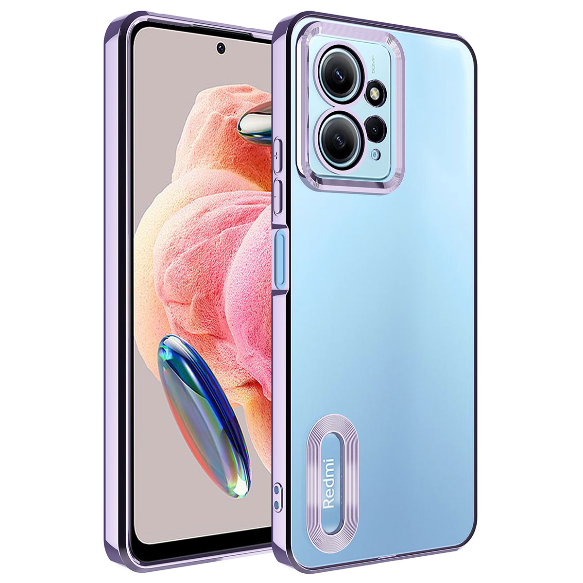 Xiaomi Uyumlu  Redmi Note 12 4G Kılıf Kamera Korumalı Logo Gösteren Zore Omega Kapak