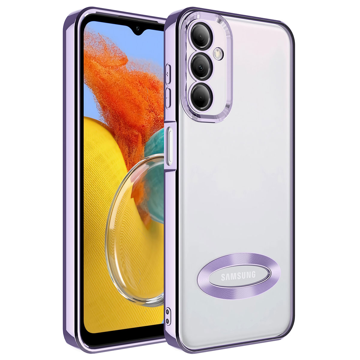Galaxy Uyumlu M14 Kılıf Kamera Korumalı Logo Gösteren Zore Omega Kapak