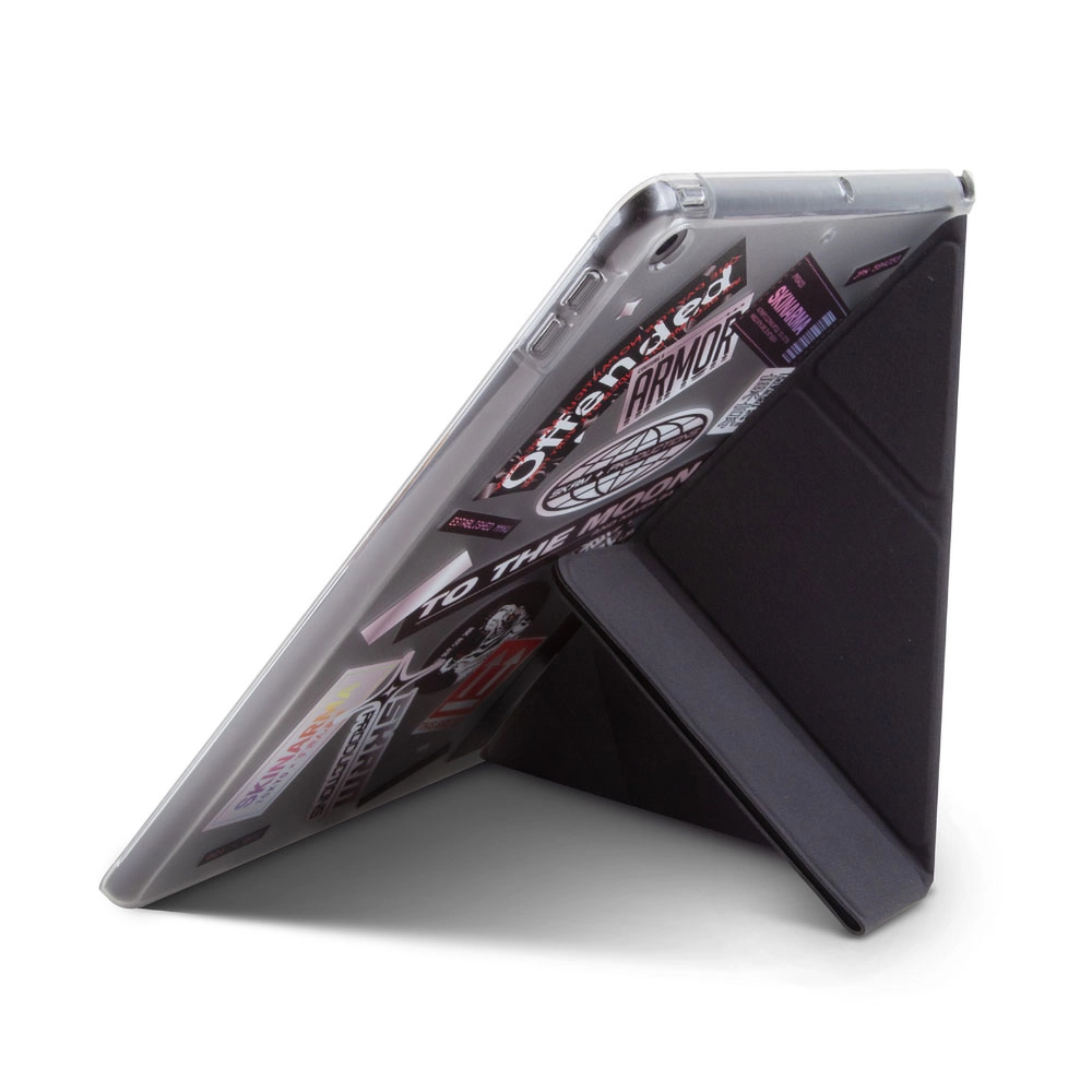 iPad Uyumlu 10.2 2021 (9.Nesil) Kılıf SkinArma Sticker Tasarımlı Arkası Şeffaf Standlı Mageru Kılıf