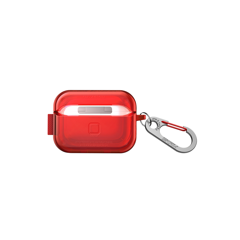 Airpods%20Uyumlu%20Pro%202%20Kılıf%20SkinArma%20Şeffaf%20Renkli%20Airbagli%20Tasarım%20Saido%20Kılıf-Kırmızı