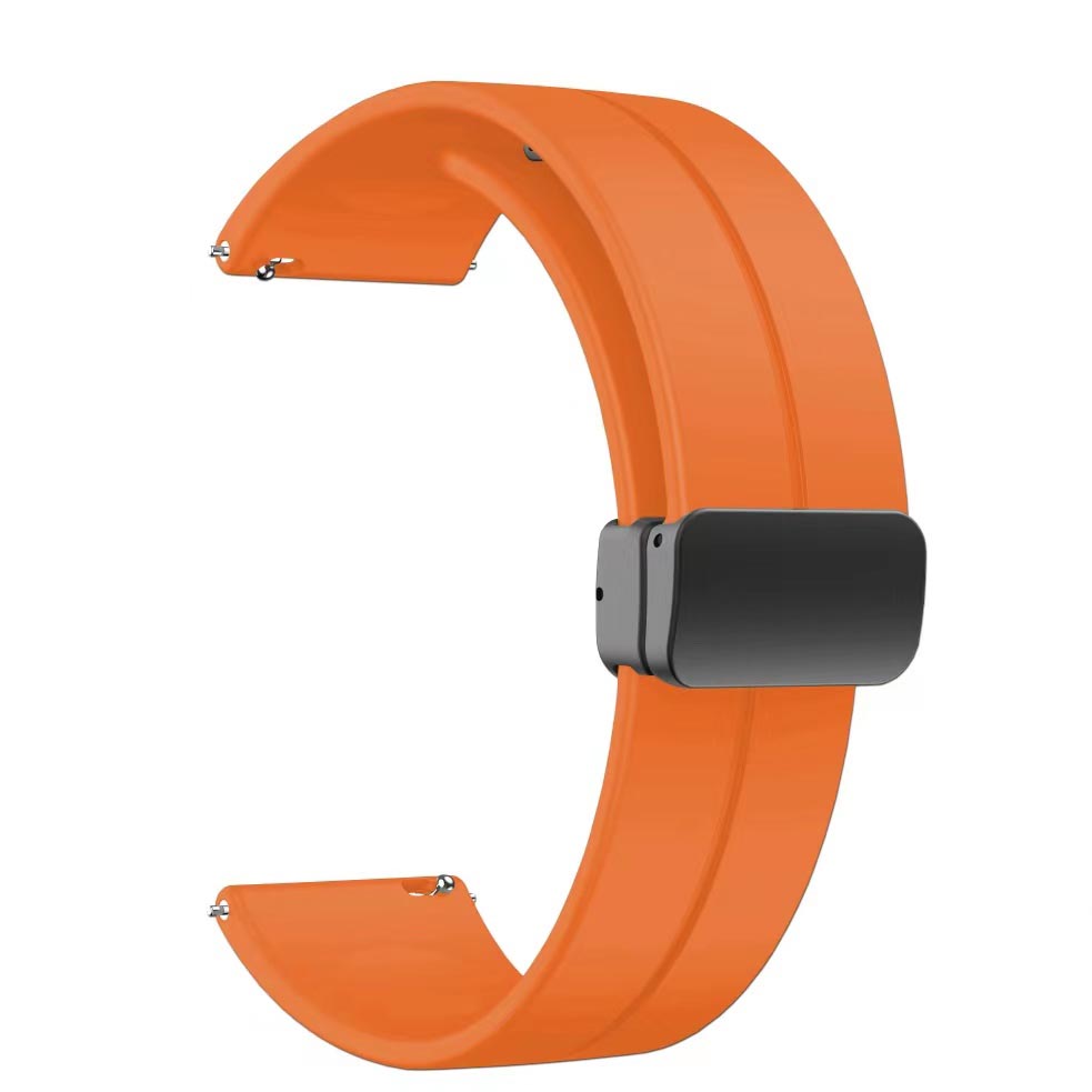 Huawei Uyumlu GT2 46mm KRD-84 22mm Silikon Kordon-Koyu turuncu