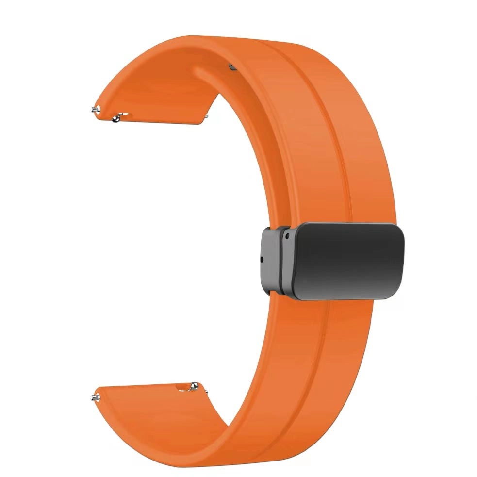 Xiaomi Uyumlu  Mi Watch Color KRD-84 22mm Silikon Kordon-Koyu turuncu