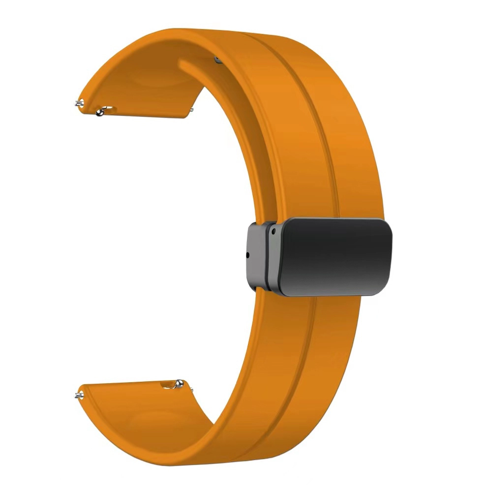 Xiaomi Uyumlu  Amazfit GTR 47mm KRD-84 22mm Silikon Kordon-Açık turuncu
