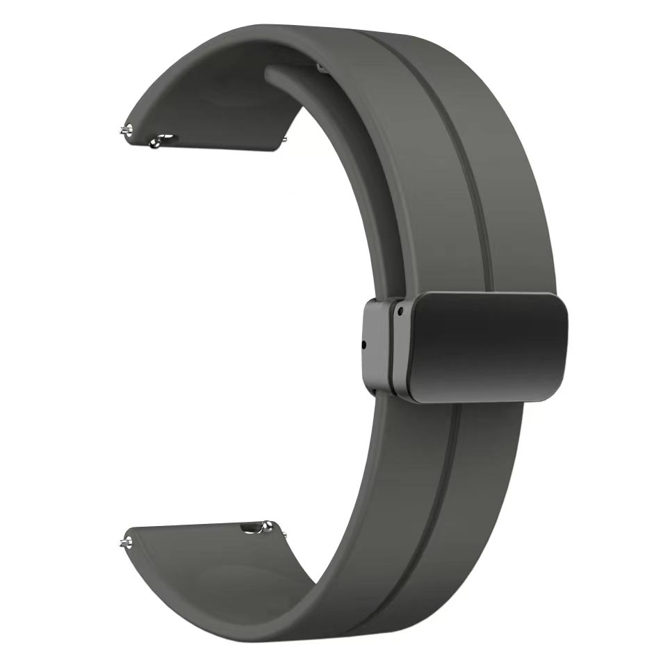 Gear S3 KRD-84 22mm Silikon Kordon-Koyu gri