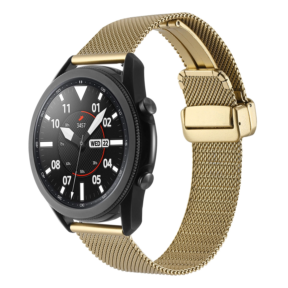 Xiaomi Uyumlu  Amazfit GTR 47mm Zore KRD-85 22mm Metal Kordon-Gold