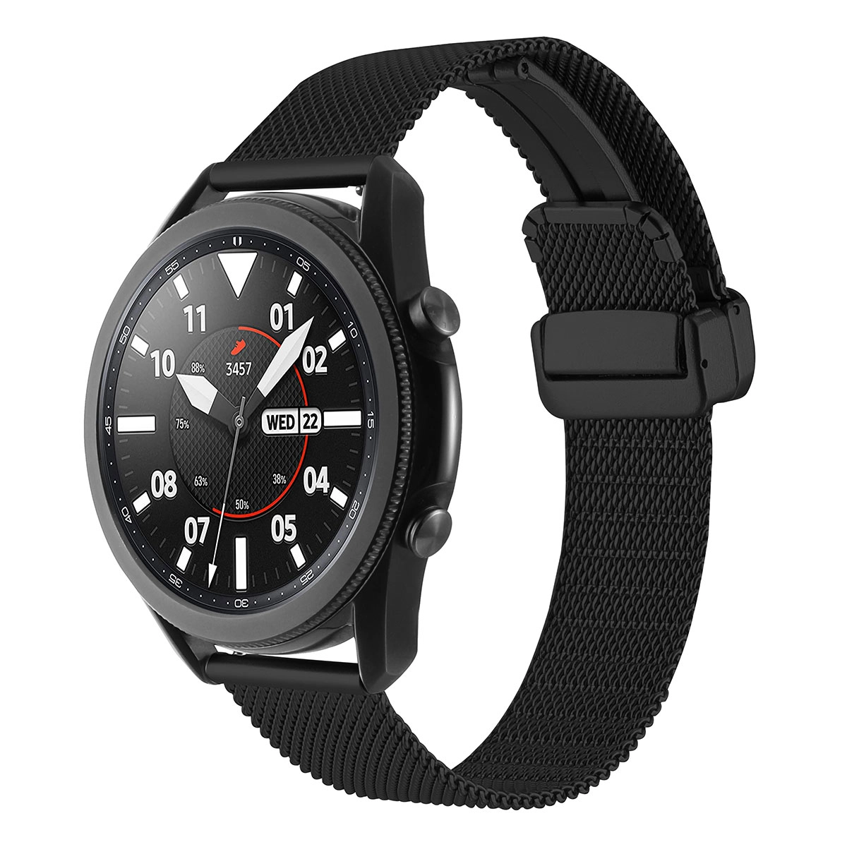Xiaomi Uyumlu  Amazfit GTR 47mm Zore KRD-85 22mm Metal Kordon-Siyah
