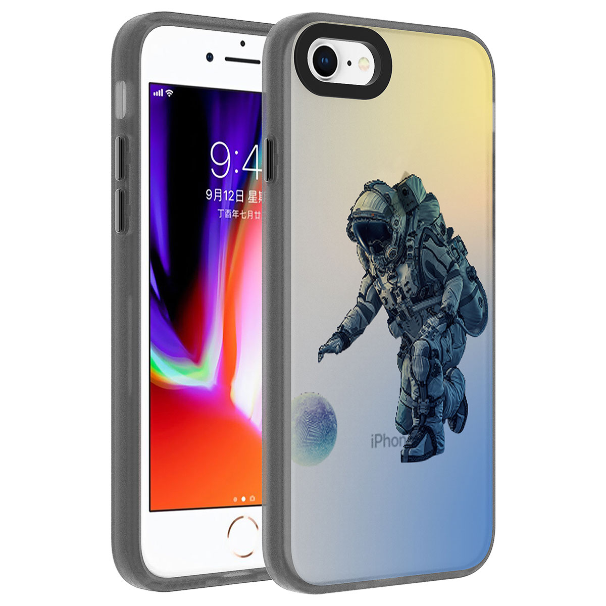 iPhone Uyumlu 7 Kılıf Desenli Zore Dragon Sert Kapak-Astronot