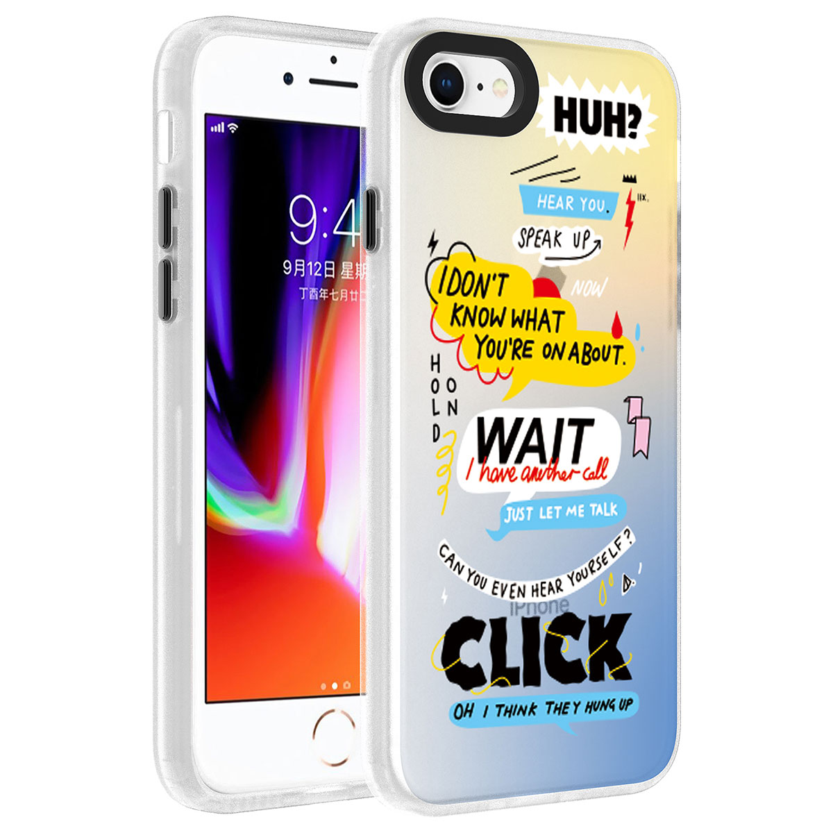 iPhone Uyumlu 7 Kılıf Desenli Zore Dragon Sert Kapak-Kelimeler