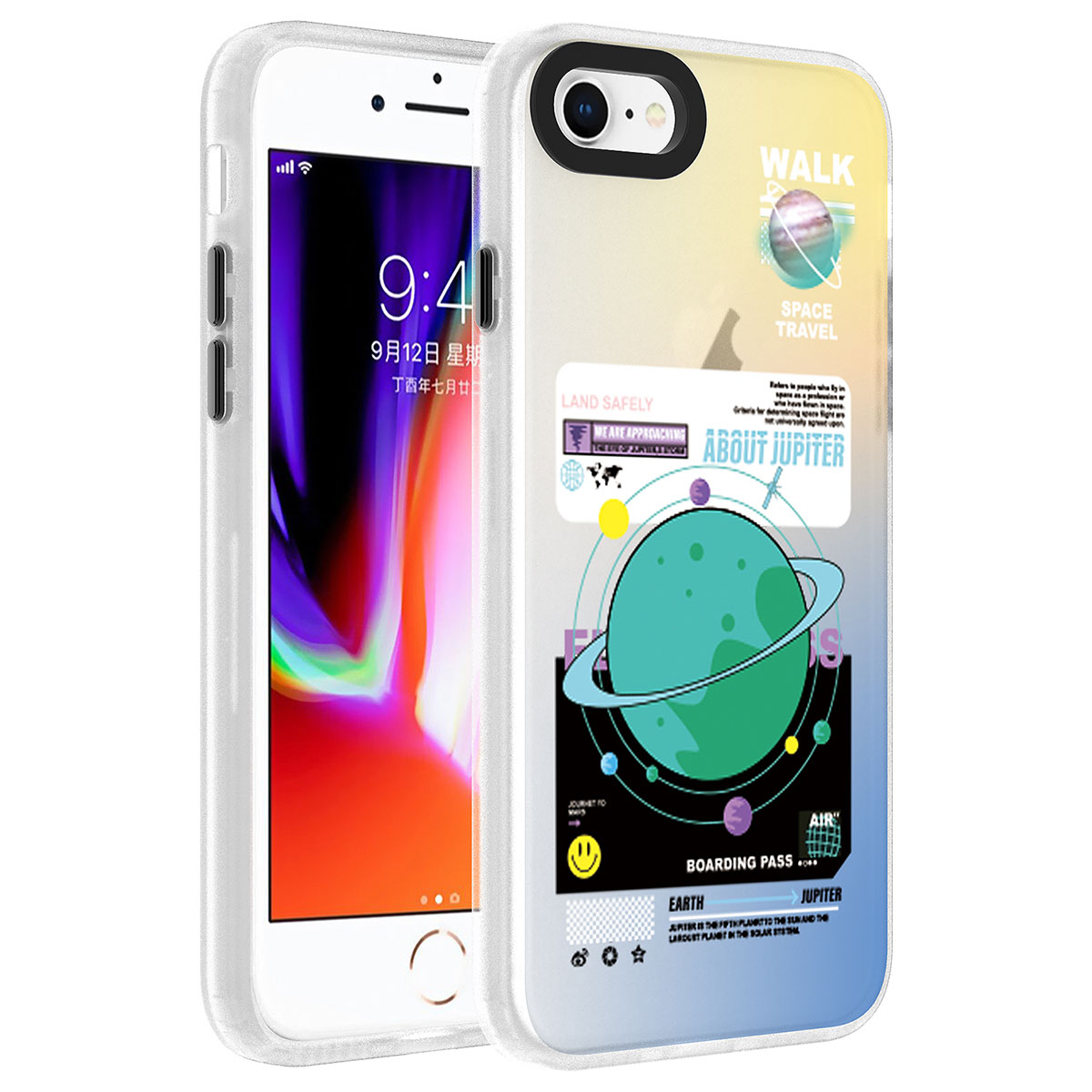 iPhone Uyumlu 8 Kılıf Desenli Zore Dragon Sert Kapak-Gezegen