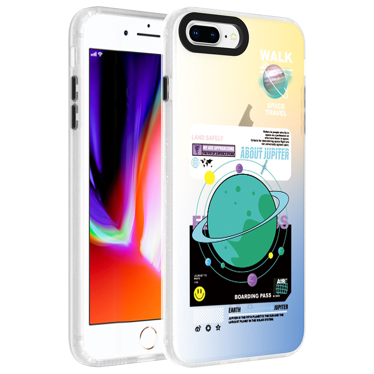 iPhone Uyumlu 7 Plus Kılıf Desenli Zore Dragon Sert Kapak-Gezegen