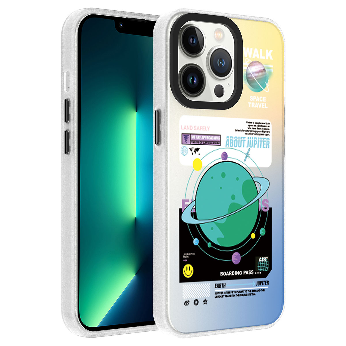 iPhone Uyumlu 13 Pro Max Kılıf Desenli Zore Dragon Sert Kapak-Gezegen