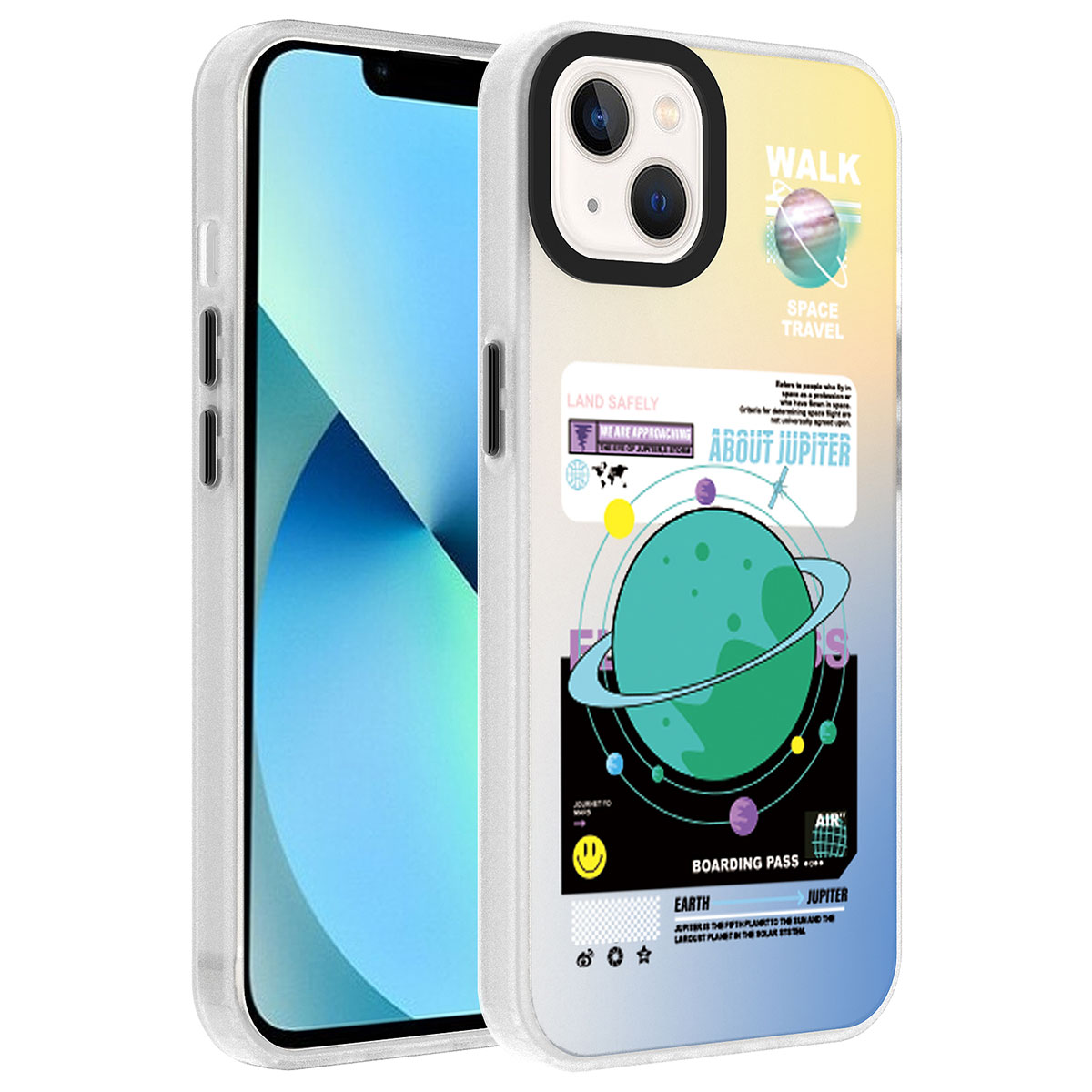 iPhone Uyumlu 14 Kılıf Desenli Zore Dragon Sert Kapak-Gezegen