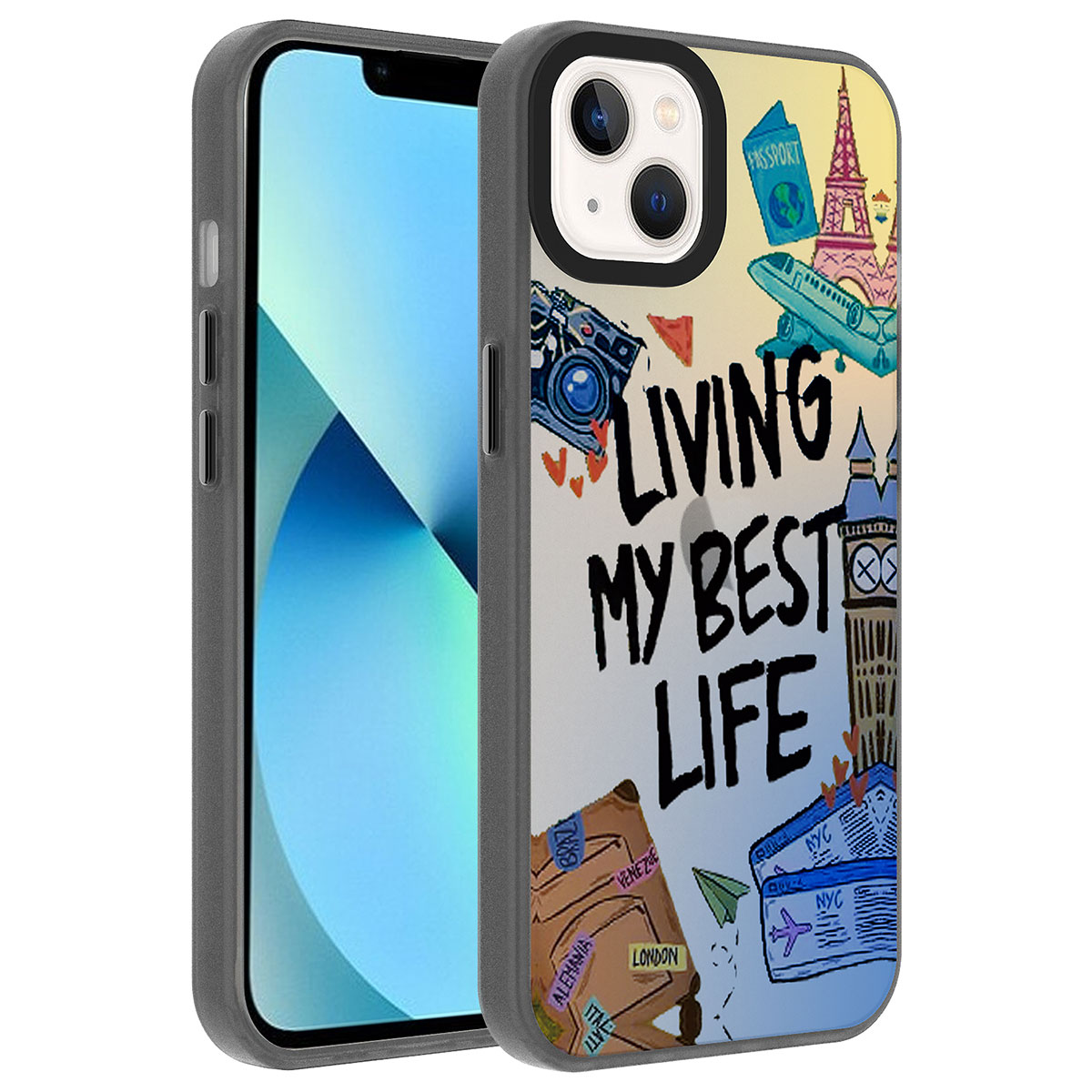 iPhone Uyumlu 14 Kılıf Desenli Zore Dragon Sert Kapak-Seyahat