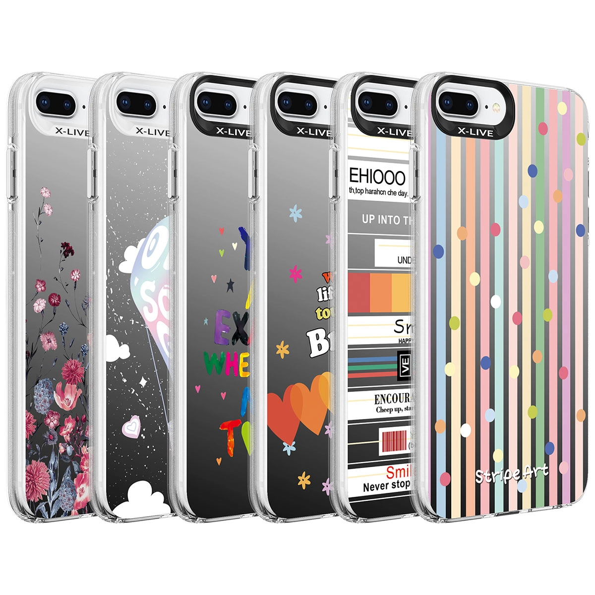 iPhone Uyumlu 7 Plus Kılıf Desenli Zore Silver Sert Kapak