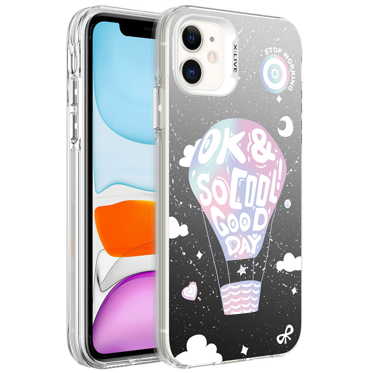 iPhone Uyumlu 11 Kılıf Desenli Zore Silver Sert Kapak