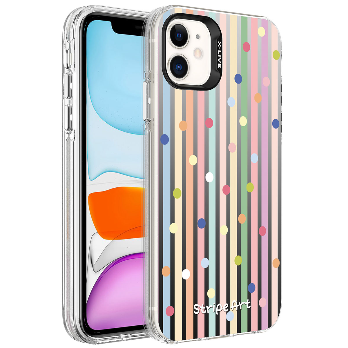 iPhone Uyumlu 12 Kılıf Desenli Zore Silver Sert Kapak-Noktalar