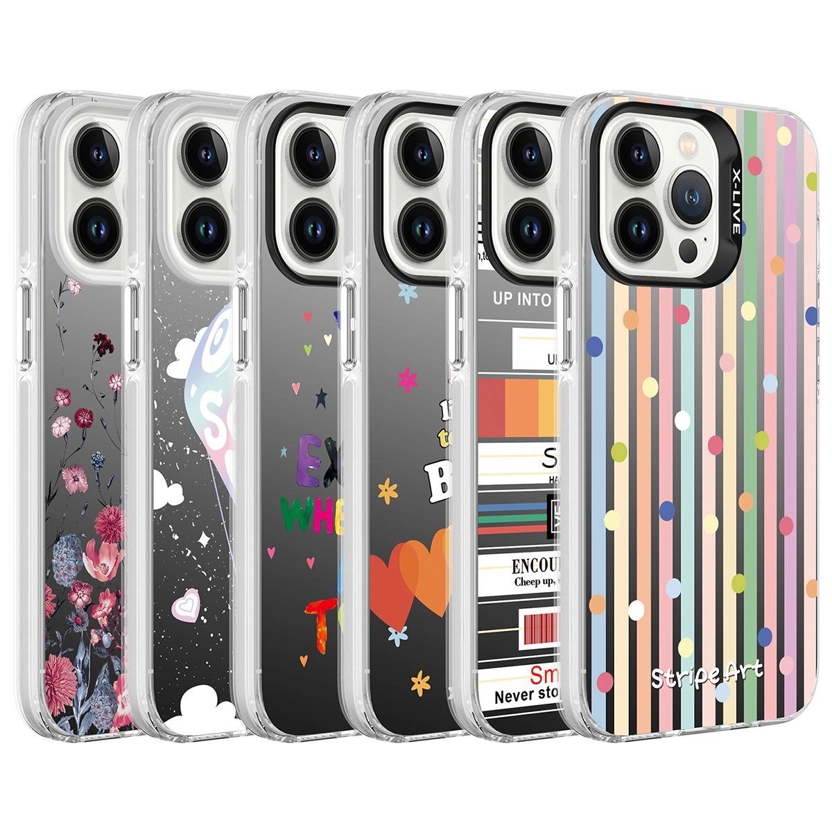 iPhone Uyumlu 13 Pro Max Kılıf Desenli Zore Silver Sert Kapak