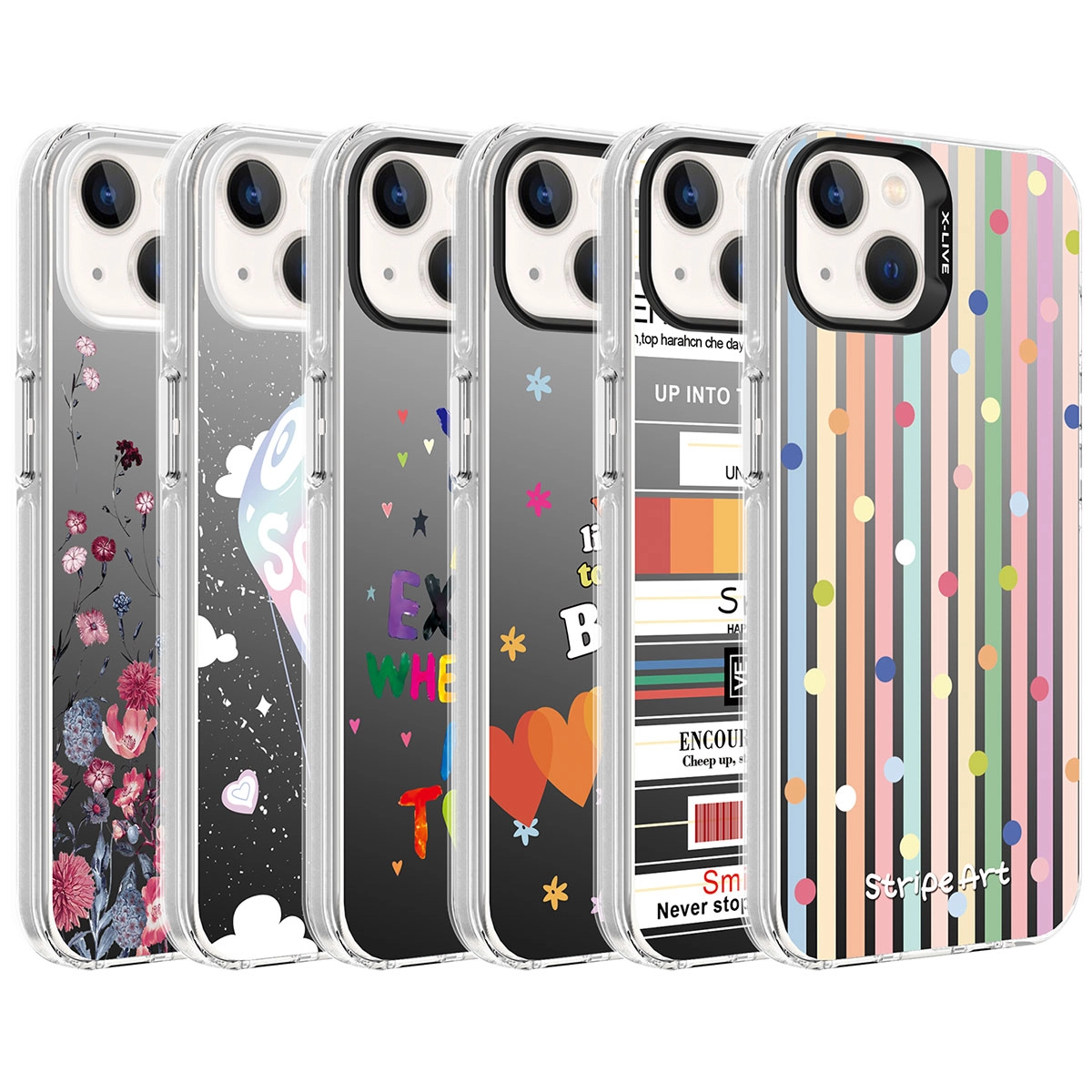 iPhone Uyumlu 14 Kılıf Desenli Zore Silver Sert Kapak