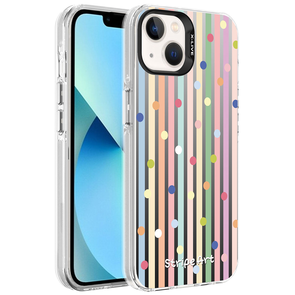 iPhone Uyumlu 14 Kılıf Desenli Zore Silver Sert Kapak-Noktalar