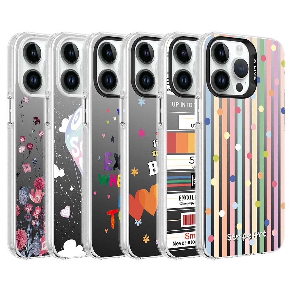iPhone Uyumlu 14 Pro Max Kılıf Desenli Zore Silver Sert Kapak