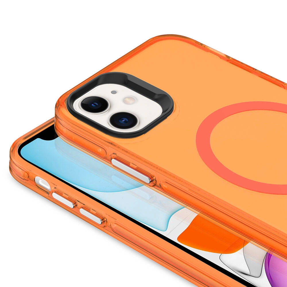 iPhone Uyumlu 11 Kılıf Zore M-safe Şarj Özellikli Buzlu Transparan C-Pro Sert Kapak