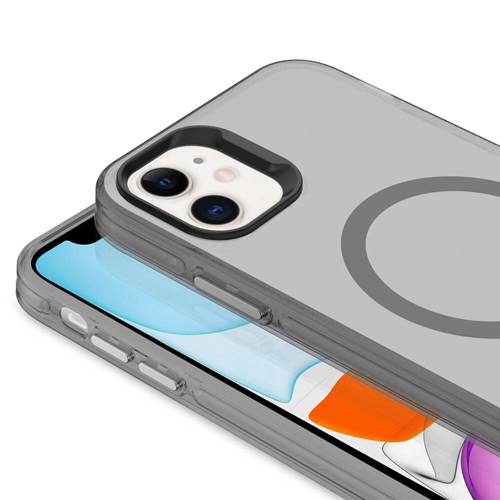 iPhone Uyumlu 11 Kılıf Zore M-safe Şarj Özellikli Buzlu Transparan C-Pro Sert Kapak
