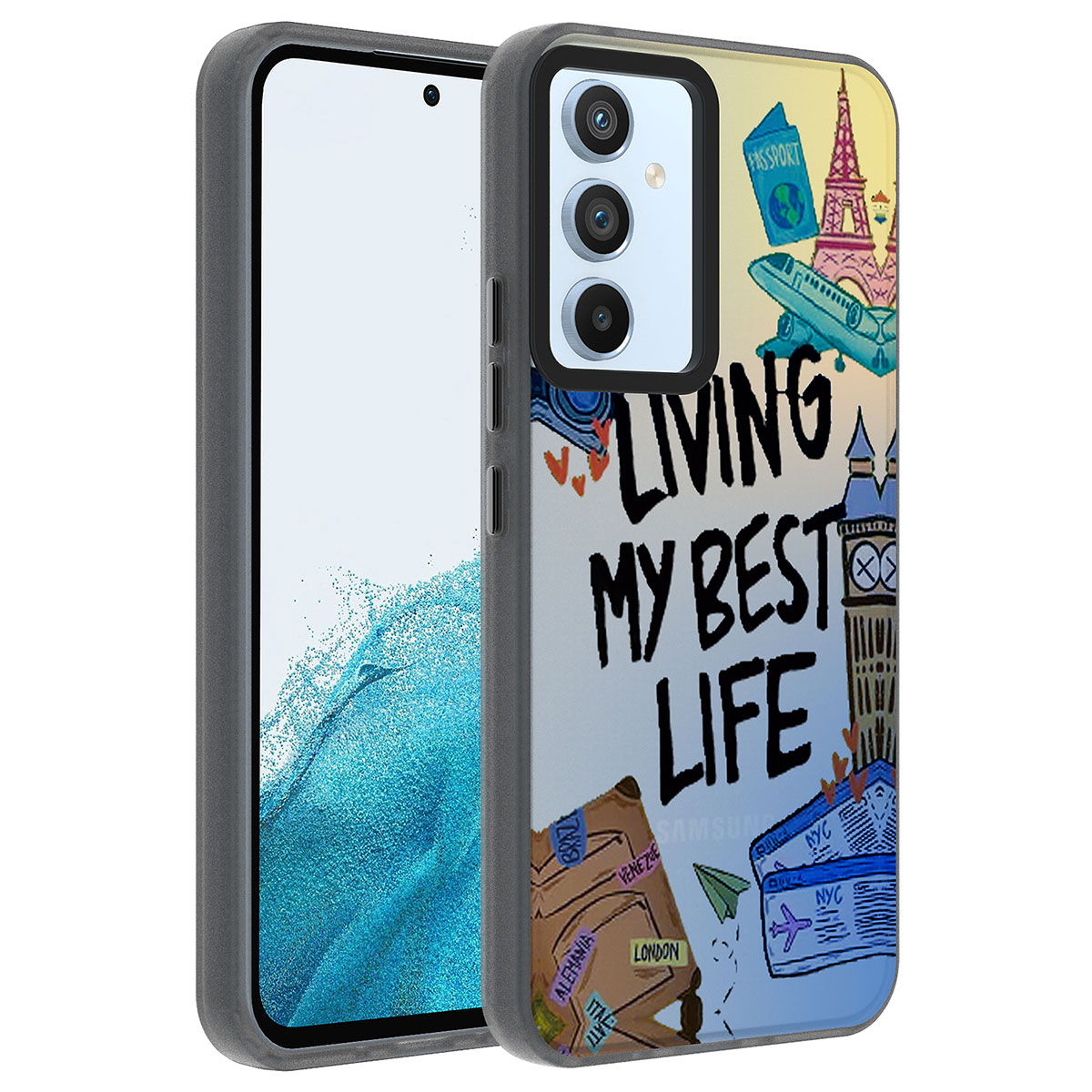 Galaxy Uyumlu A54 Kılıf Desenli Zore Dragon Sert Kapak-Seyahat