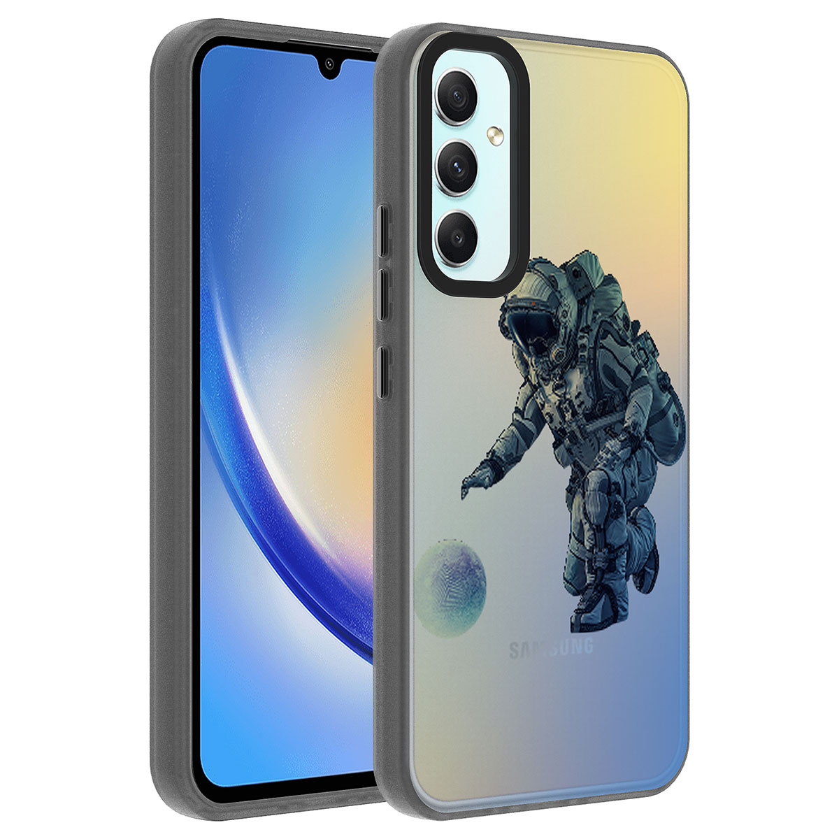 Galaxy Uyumlu A34 Kılıf Desenli Zore Dragon Sert Kapak-Astronot
