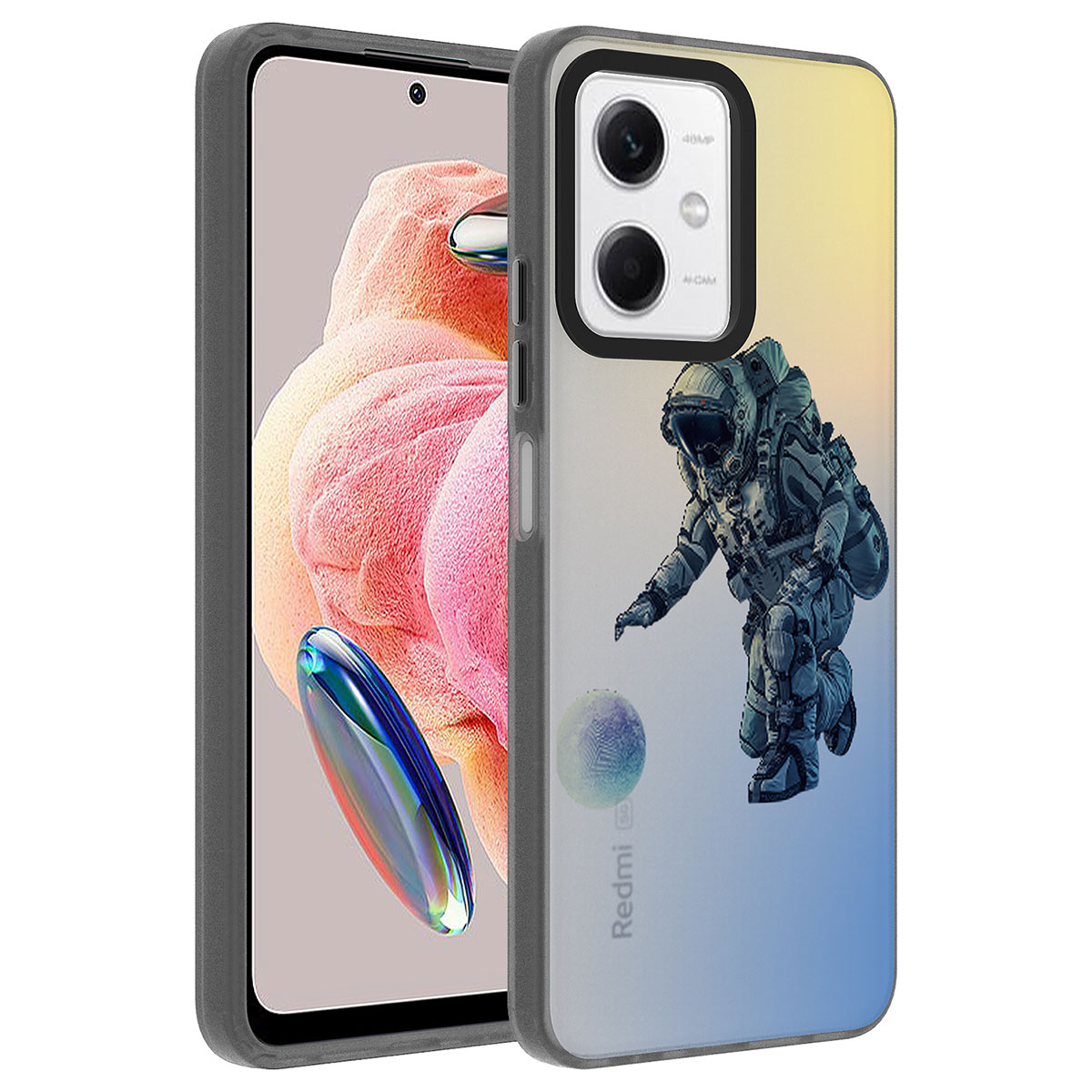 Xiaomi Uyumlu  Redmi Note 12 4G Kılıf Desenli Zore Dragon Sert Kapak-Astronot
