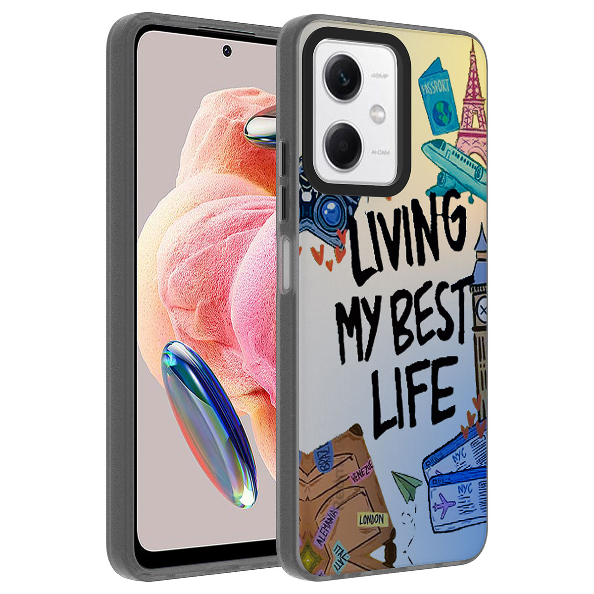 Xiaomi Uyumlu  Redmi Note 12 4G Kılıf Desenli Zore Dragon Sert Kapak-Seyahat
