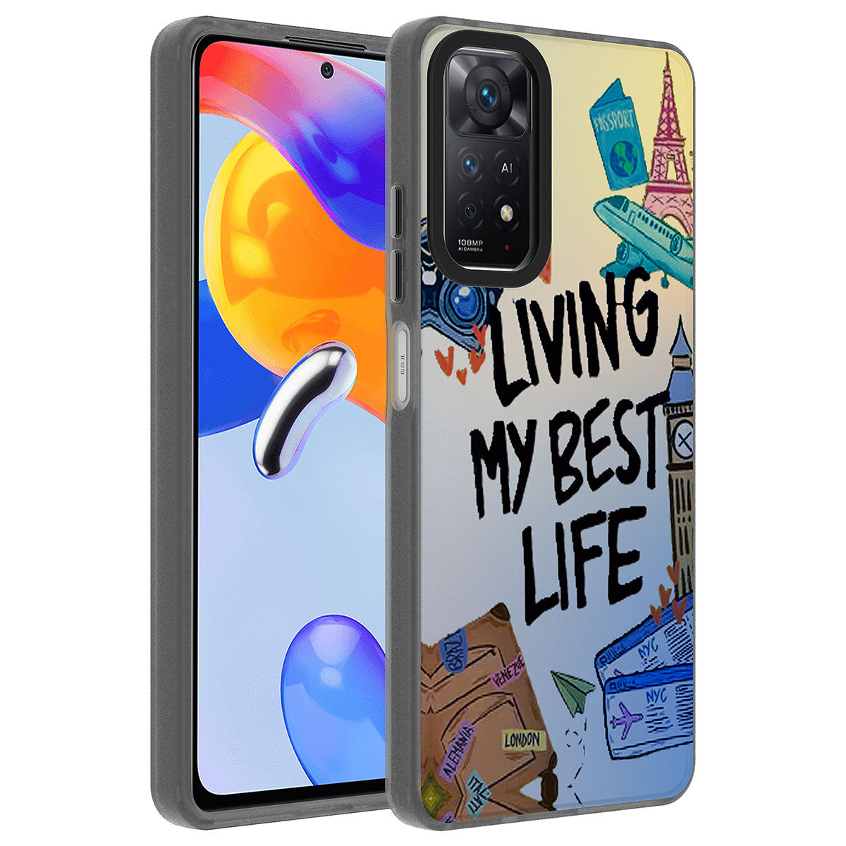 Xiaomi Uyumlu  Redmi Note 12 Pro 4G Kılıf Desenli Zore Dragon Sert Kapak-Seyahat
