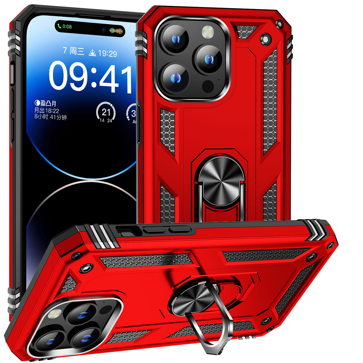 iPhone Uyumlu 15 Pro Max Kılıf Zore Vega Kapak-Kırmızı