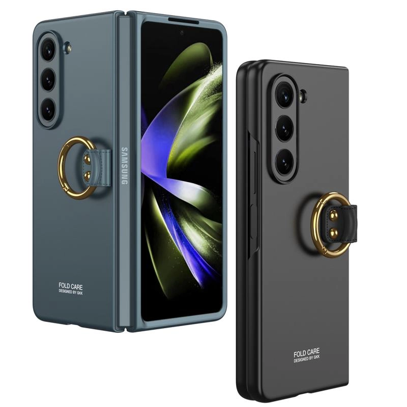 Galaxy Uyumlu Z Fold 5 Kılıf Zore Kıpta Yüzüklü Flip Sert Kapak
