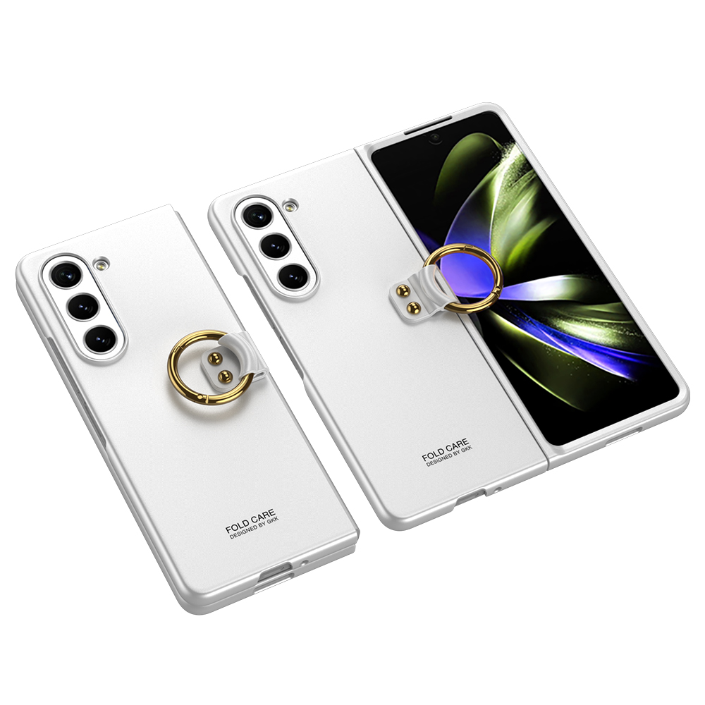 Galaxy Uyumlu Z Fold 5 Kılıf Zore Kıpta Yüzüklü Flip Sert Kapak