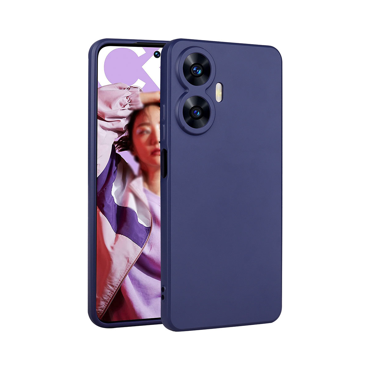 Realme C55 Kılıf Zore Premier Silikon Kapak-Lacivert