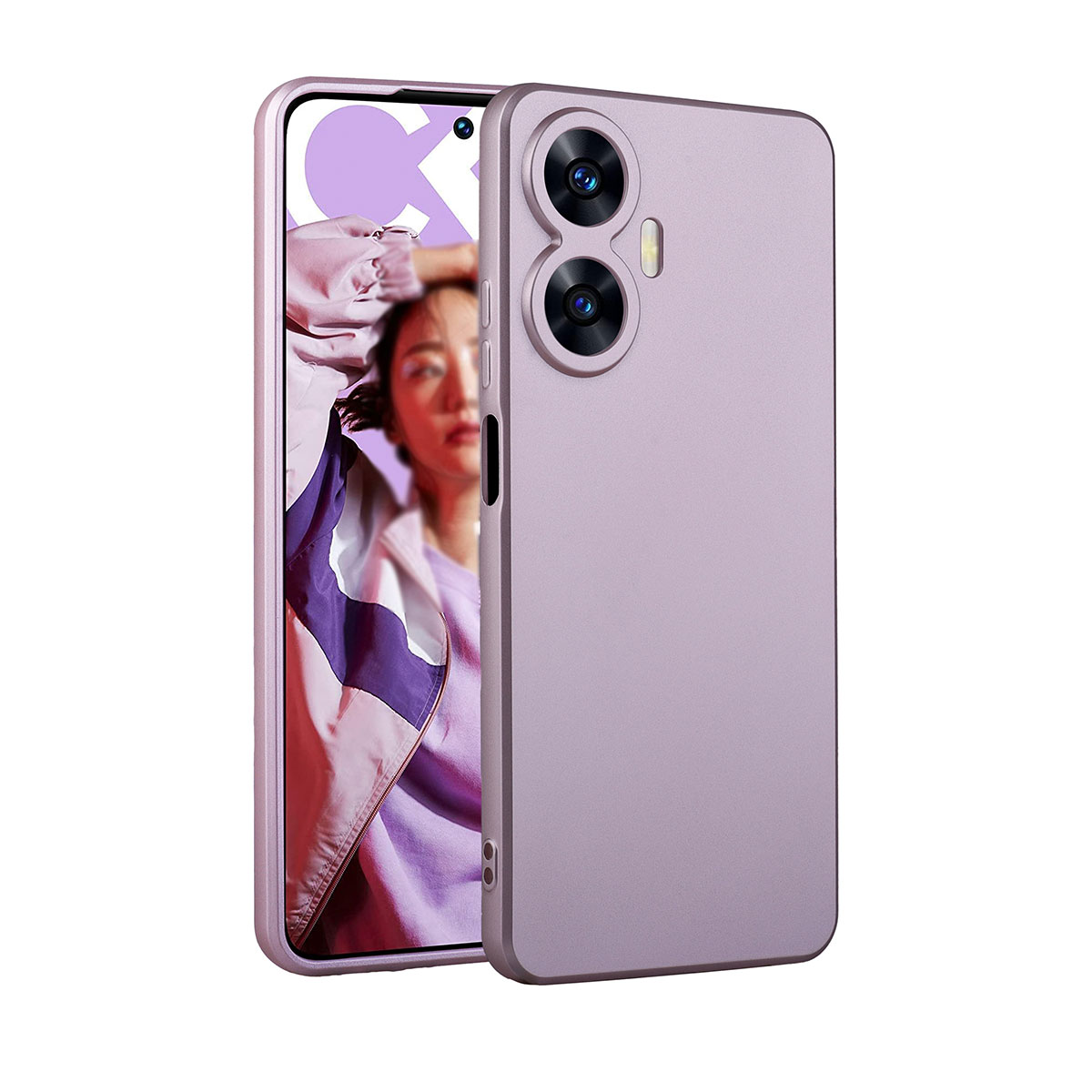 Realme C55 Kılıf Zore Premier Silikon Kapak-Rose gold