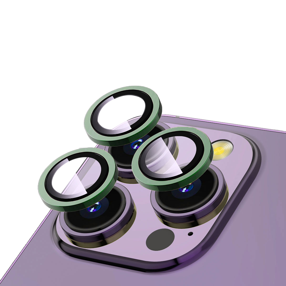 iPhone Uyumlu 13 Pro Max Zore CL-12 Premium Safir Parmak İzi Bırakmayan Anti-Reflective Kamera Lens Koruyucu-Yeşil