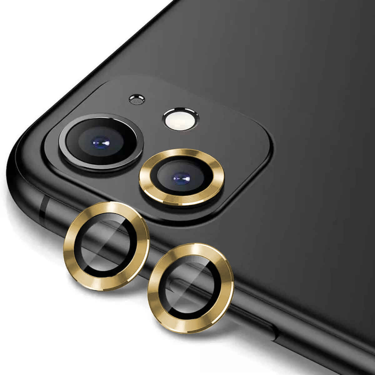 iPhone Uyumlu 14 Plus Zore CL-12 Premium Safir Parmak İzi Bırakmayan Anti-Reflective Kamera Lens Koruyucu-Gold