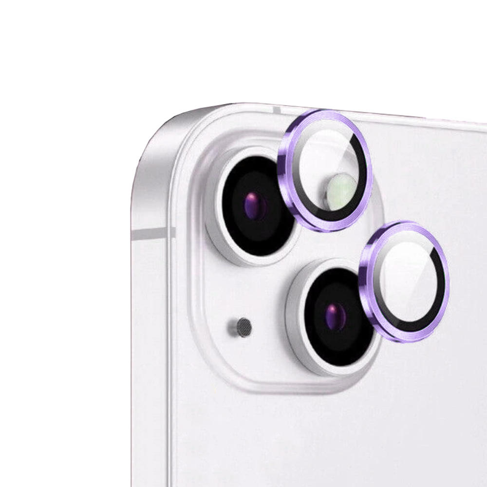 iPhone Uyumlu 14 Plus Zore CL-12 Premium Safir Parmak İzi Bırakmayan Anti-Reflective Kamera Lens Koruyucu-Mor