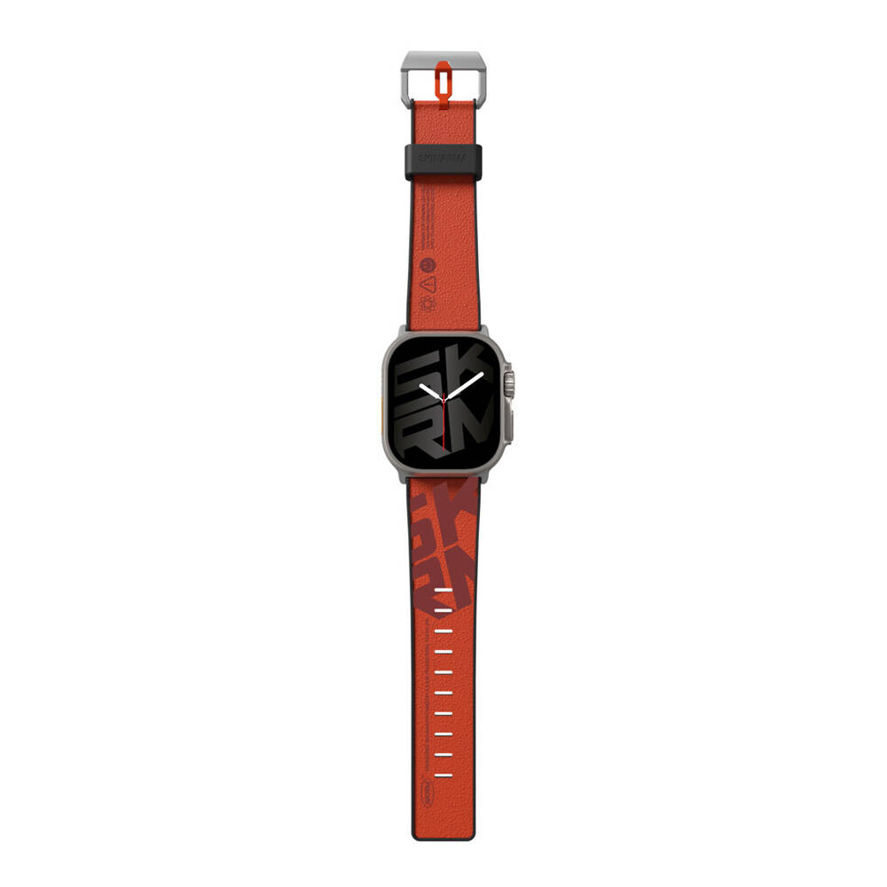 Watch Ultra 49mm SkinArma Spunk Serisi PU Deri Kordon-Turuncu