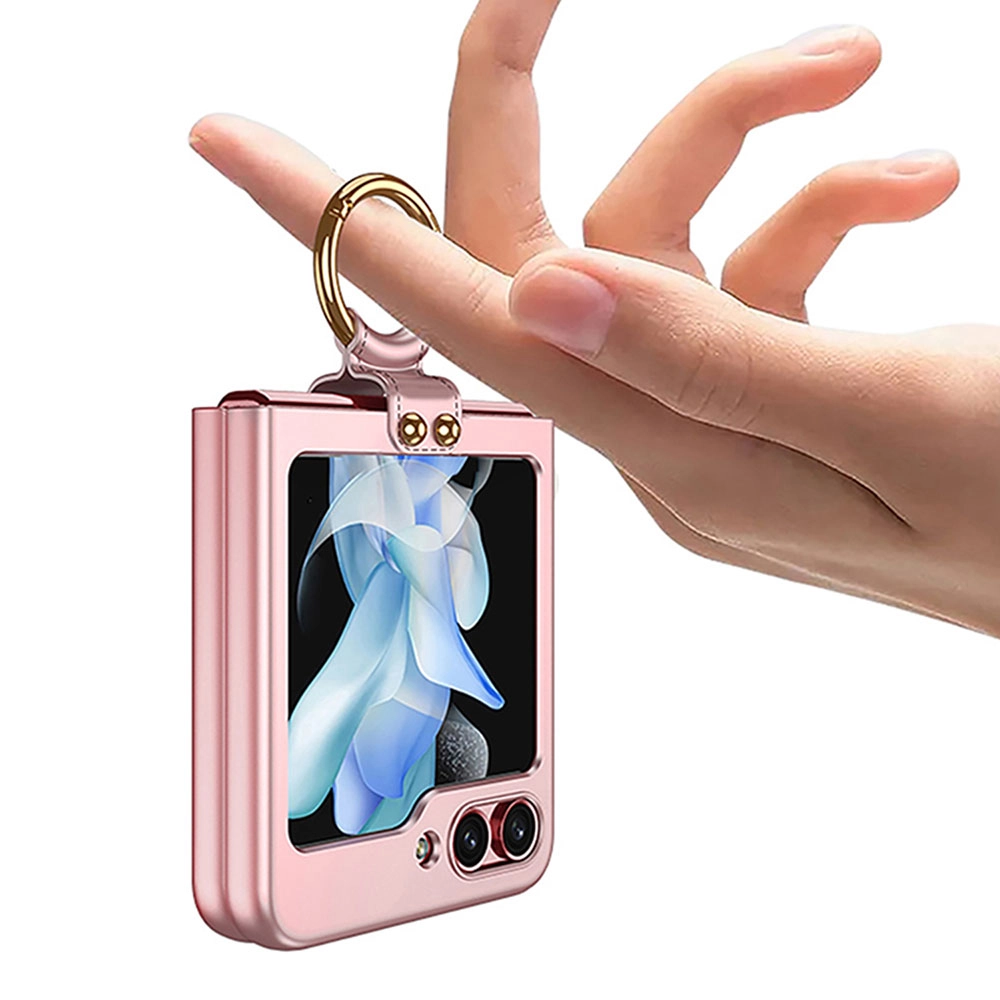 Galaxy Uyumlu Z Flip 5 Kılıf Zore Kıpta Yüzüklü Flip Sert Kapak