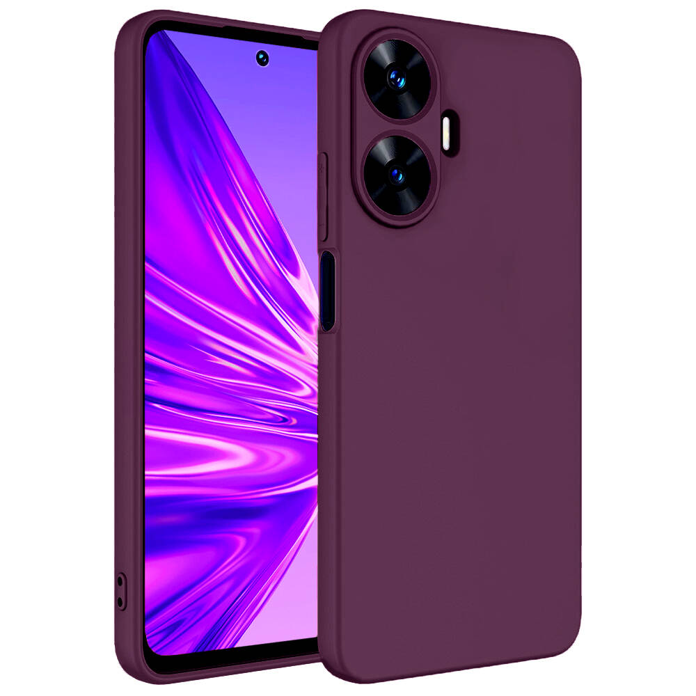 Realme C55 Kılıf Zore Mara Lansman Kapak-Koyu mor