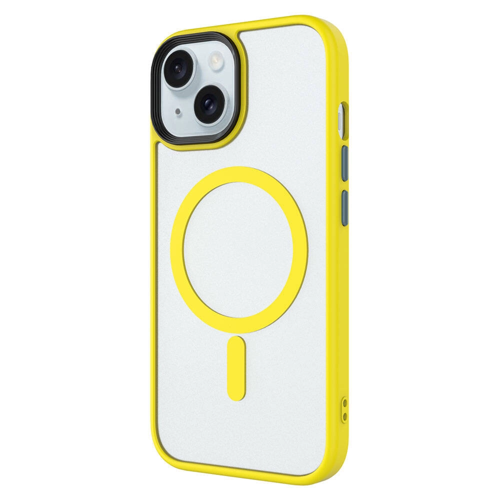 iPhone Uyumlu 15 Kılıf Mat Arka Yüzey Wireless Şarj Özellikli Zore Flet M-safe Kapak