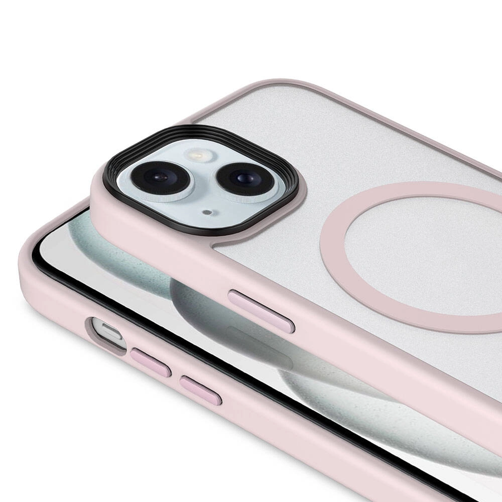 iPhone Uyumlu 15 Kılıf Mat Arka Yüzey Wireless Şarj Özellikli Zore Flet M-safe Kapak
