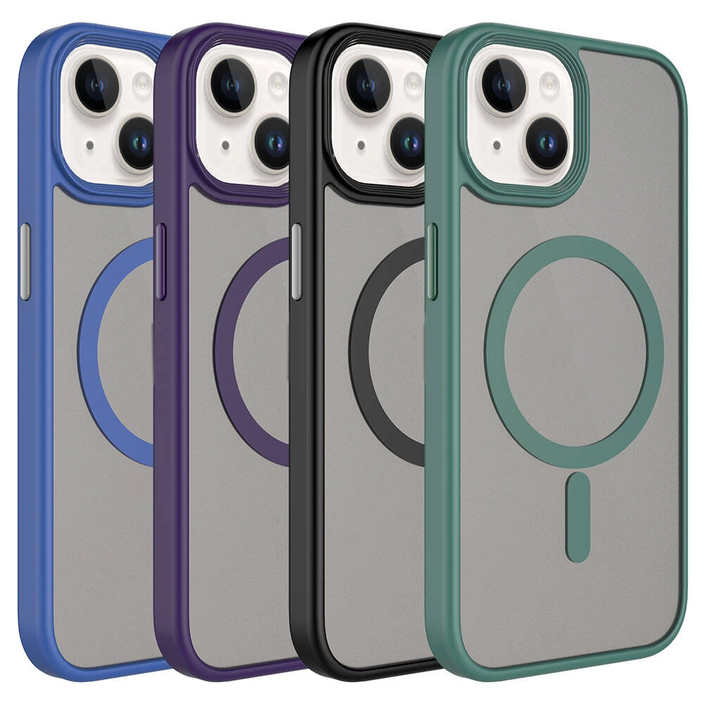 iPhone Uyumlu 15 Plus Kılıf Mat Arka Yüzey Wireless Şarj Özellikli Zore Flet M-safe Kapak