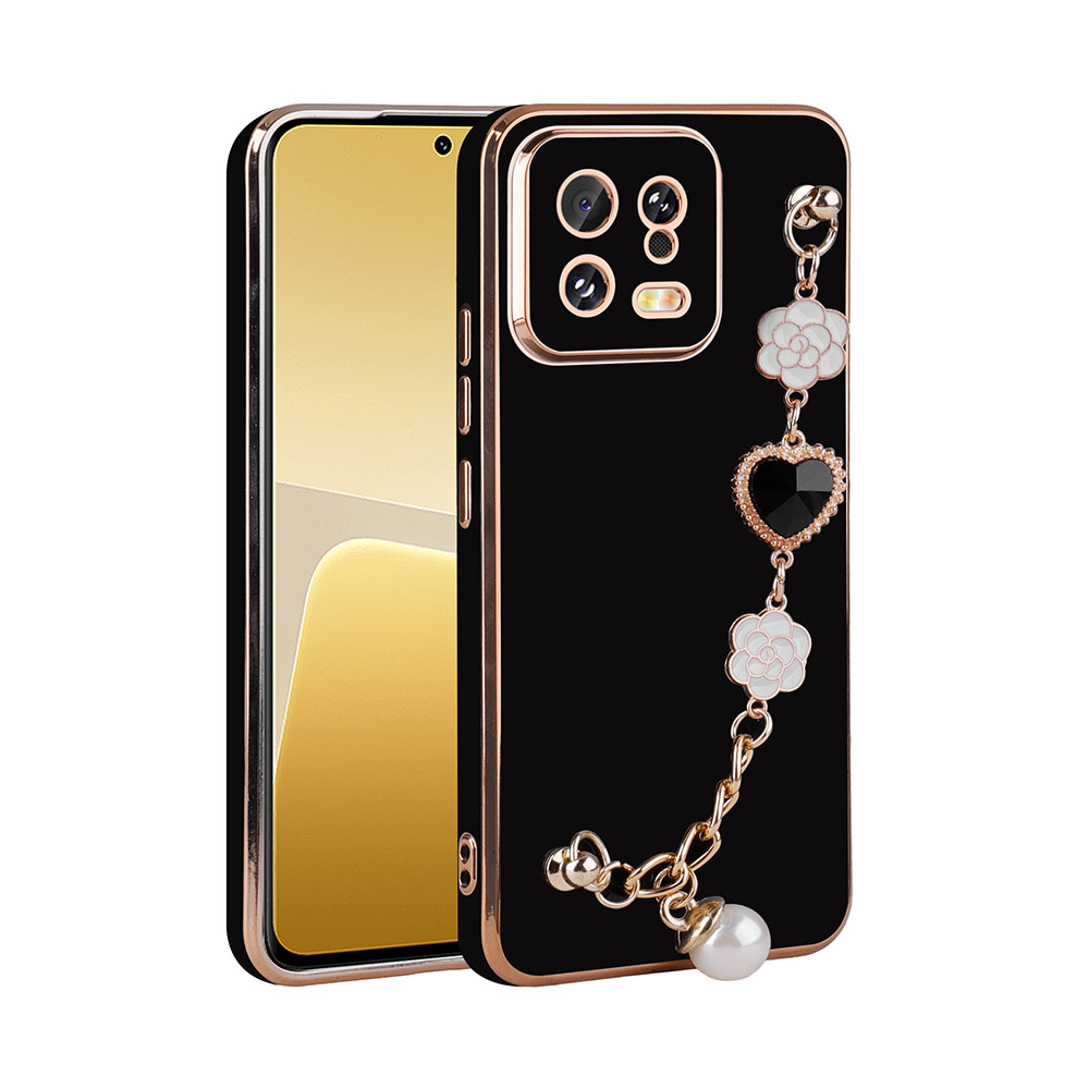 Xiaomi Uyumlu  Mi 13 Kılıf El Tutamaçlı Kamera Korumalı Zore Taka Silikon Kapak-Siyah